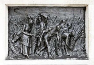 Reliefs zur Erinnerung an Abbes soziales Werk — Ernte
