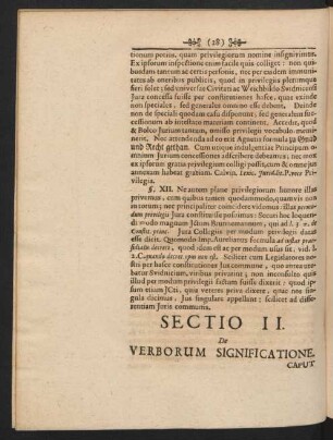 Sectio II. De Verborum Significatione.