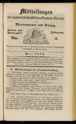 Sieben und Zwanzigster Jahrgang. No. 5. Mai 1859.