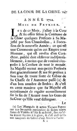 Année 1722. Mois de Fevrier