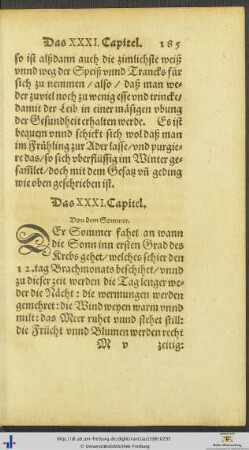 Das XXXI. – XL. Capitel