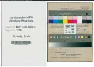 Entnazifizierung Erich Schmitz , geb. 15.10.1920 (Kaufmann)