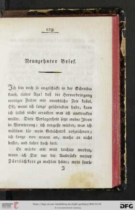 Neunzehnter Brief