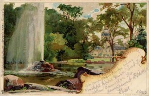 Postkartensammlung Weis mit Ansichten Karlsruhes. Schlossgarten