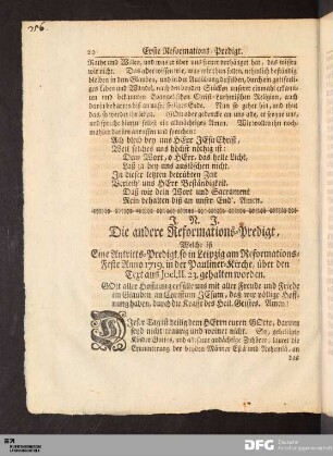 Die andere Reformations-Predigt.