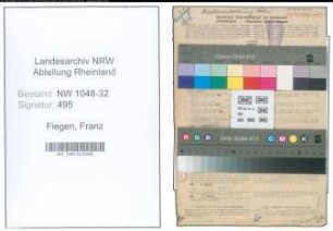Entnazifizierung Franz Fiegen , geb. 28.01.1906 (Angestellter)