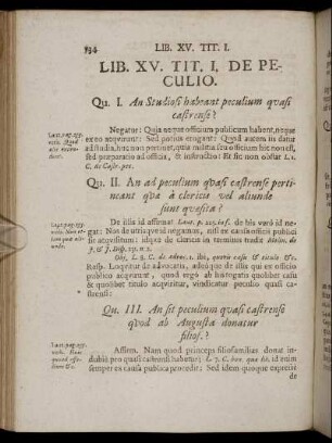 Lib. XV. /Tit. I. De Peculio. - Tit. IV. Quod Jussu.