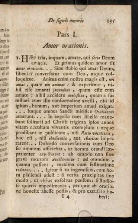 135-147, Pars I. Amor orationis.; Pars II. Amor laboris.; Pars III. Amor Crucis.