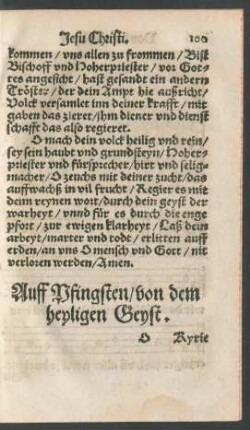 Auff Pfingsten/ von dem heyligen Geyst.