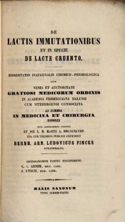 De lactis immutationibus et in specie de lacte cruento