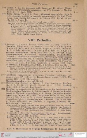 VIII. Periodica (Nr. 1776 - 1838)