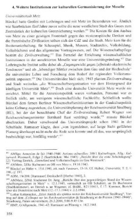4. Weitere Institutionen zur kulturellen Germanisierung der Moselle