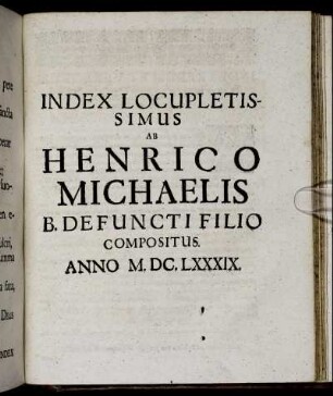 Index Locupletissimus [...]