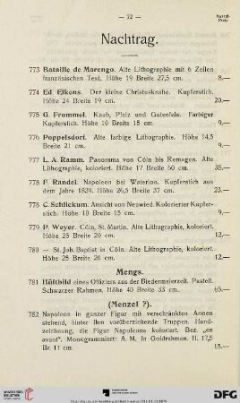 Nachtrag (Nr. 773-803)