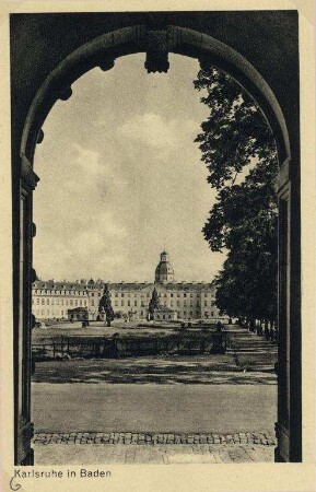 Postkartensammlung Weis mit Ansichten Karlsruhes. Schloss