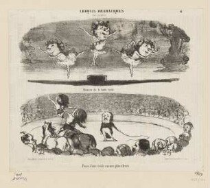 Danses de la haute école - poses d'une école..., Blatt 4 der Folge "Croquis dramatiques“, in: "Le Charivari", Paris 1853