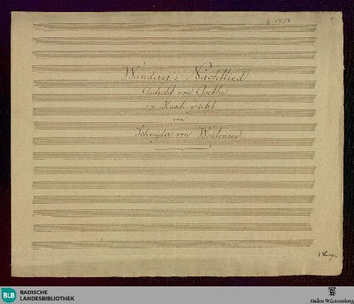 Wanderers Nachtlied - Don Mus.Ms. 1754 : Coro; E|b