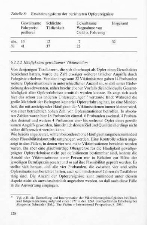 6.2.2.2 Häufigkeiten gewaltsamer Viktimisationen