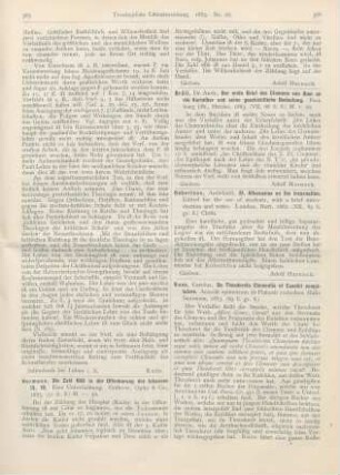 366 [Rezension] Brüll, Andr., Der erste Brief des Clemens von Rom an die Korinther und seine geschichtliche Bedeutung