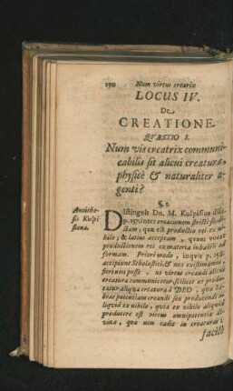 Locus IV. De Creatione.