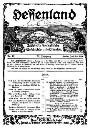 Nr. 12, Zweites Juni-Heft 1911