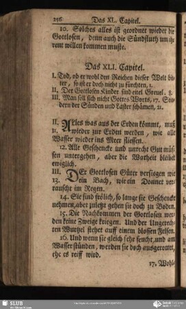 Das XLI. Capitel