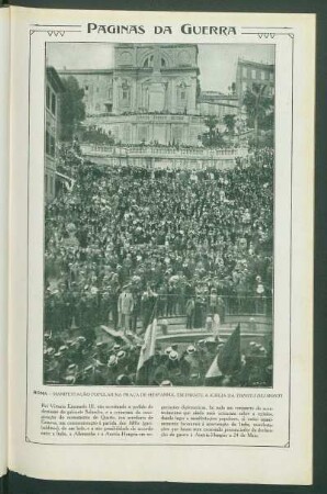 Roma. - Manifestação popular na Praça de Hespanha, em frente a igreja da Trinitá dei Monti