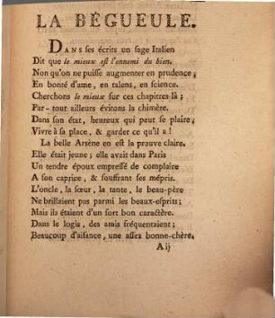 La Bégueule : conte morale