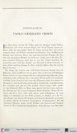 Zweites Kapitel: Paolo Giordano Orsini