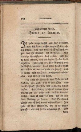 Sechzehnter Brief - Achtzehnter Brief