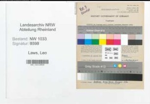 Entnazifizierung Leo Laws , geb. 11.02.1922 (Kaufm.Angest.)