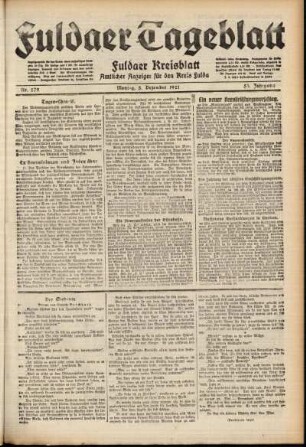 Ausgabe vom Montag, den 05. Dezember 1921.