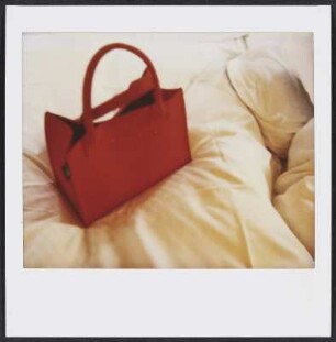 Barbara Siebecks rote Tasche im Arcotel in Linz