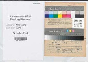 Entnazifizierung Emil Schaller, geb. 11.01.1909 (Pastor)