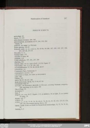 Index Of Subjects