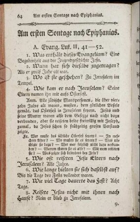 Am ersten Sontage nach Epiphanias.