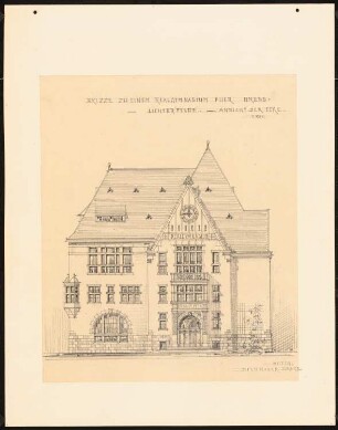 Gymnasium Berlin-Lichterfelde: Eckansicht 1:200