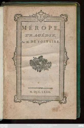 Mérope, Tragédie