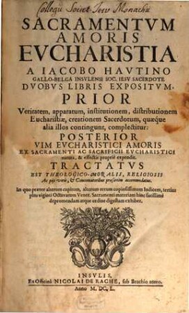 Sacramentum amoris, Eucharistia ...