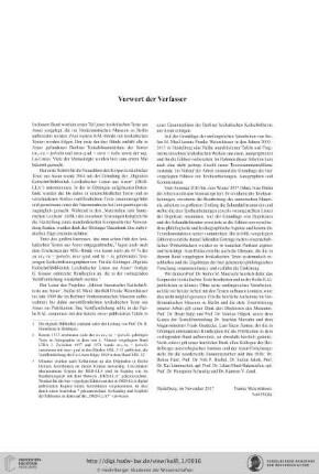 Vorwort der Verfasser