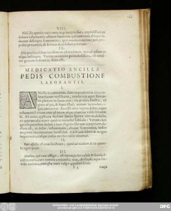 Medicatio Ancillae Pedis Combustione Laborantis.