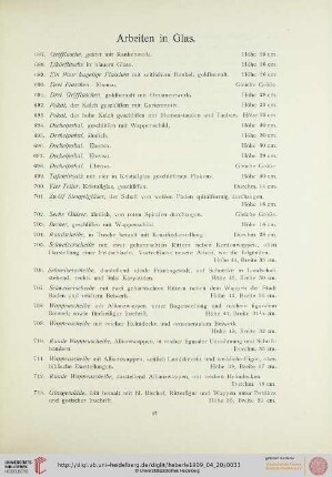 Arbeiten in Glas (Nr. 687-744)
