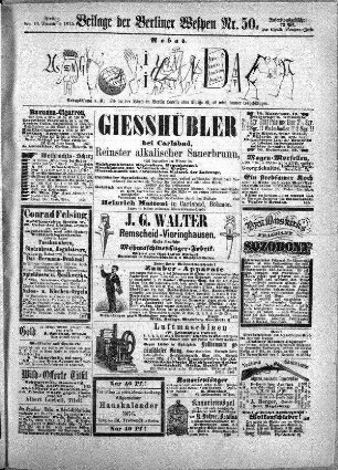 Beilage der Berliner Wespen Nr. 50