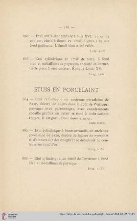 Étuis en Porcelaine (Nr. 864 - 879)