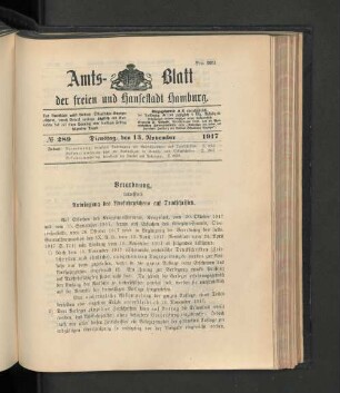 No. 289, 13. November 1917