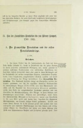 IX. Von der französischen Revolution bis zum Wiener Kongreß. 1789-1815