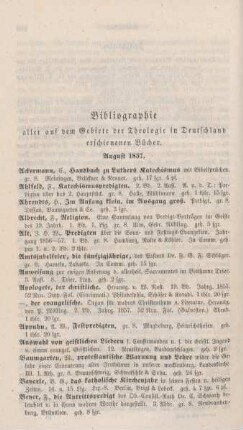 270-276 Bibliographie deutscher theologischer Bücher