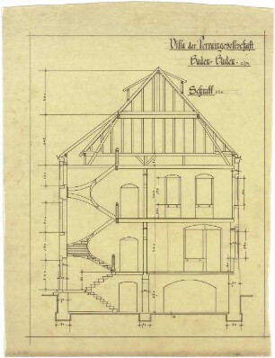 Billing, Hermann; Baden-Baden, Beuttenmüllerstr.11; Haus der badischen Terraingesellschaft - Schnitt