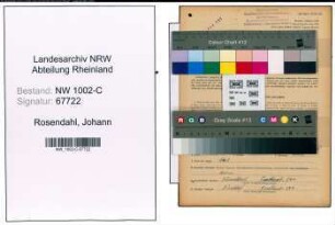 Entnazifizierung Johann Rosendahl, geb. 28.06.1897 (Vertreter)