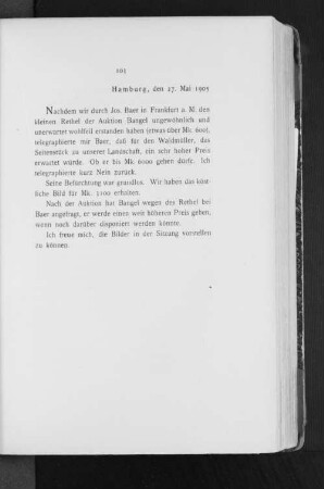 Hamburg, den 27. Mai 1905
